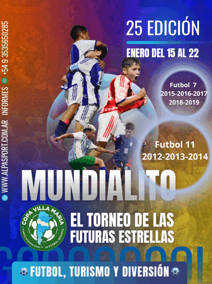 INSCRIPCIONES ABIERTAS para la 25ª Copa Villa Maria 2026….Disfruta del Fútbol y tus vacaciones de Verano en un Gran Torneo..!!