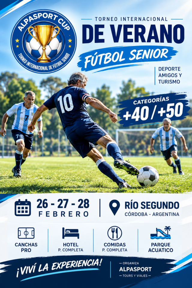 5° Torneo Internacional «ALPASPORT CUP Senior» en FEBRERO tu equipo tiene un nuevo desafio……