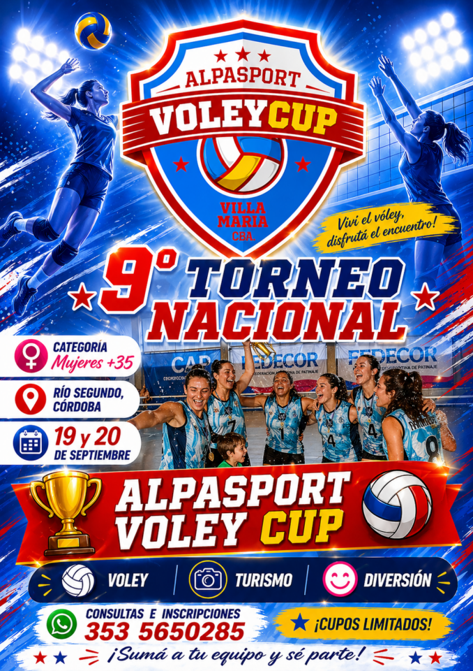 🏆 SEPTIEMBRE 🏐 «ALPASPORT VOLEY CUP» en Rio Segundo,  los dias 19 y 20…